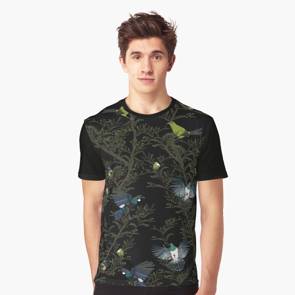 Zealandia Scene - black Graphic T-Shirt