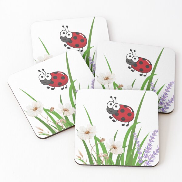 Item preview, Happy Ladybug and flowers designed and sold by YoloManTravels.