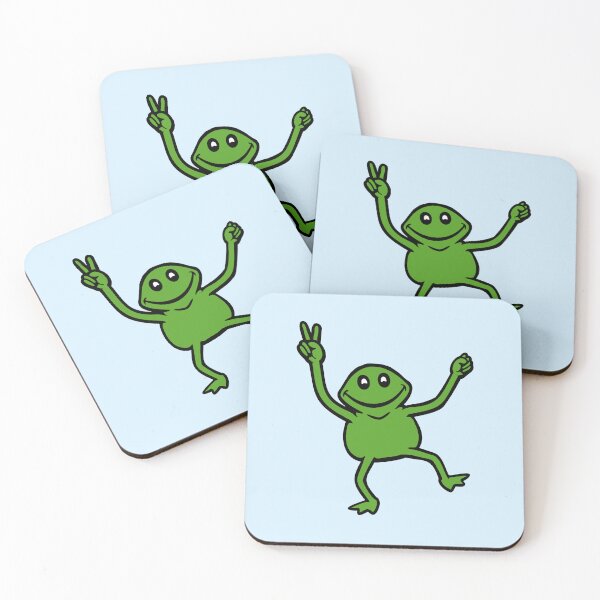 Item preview, Frog Cool Smile Peace Victory Hands Fingers Symbol designed and sold by shirt-o-mat.