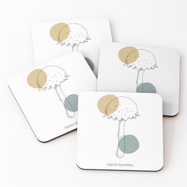 Item preview, Mushroom - Shield Lepiota - Ochre and verdigris designed and sold by Javotte Art / Gab Dessine.