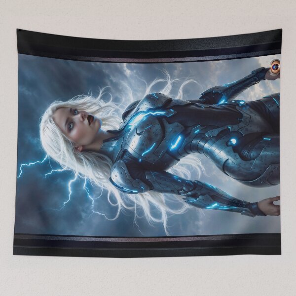 Item preview, Lyraeth Conjuror Of Lightning Guardian Of The Tempest Enigmatic AI Concept Art by Xzendor7 designed and sold by Xzendor7 Digital Art Creations.