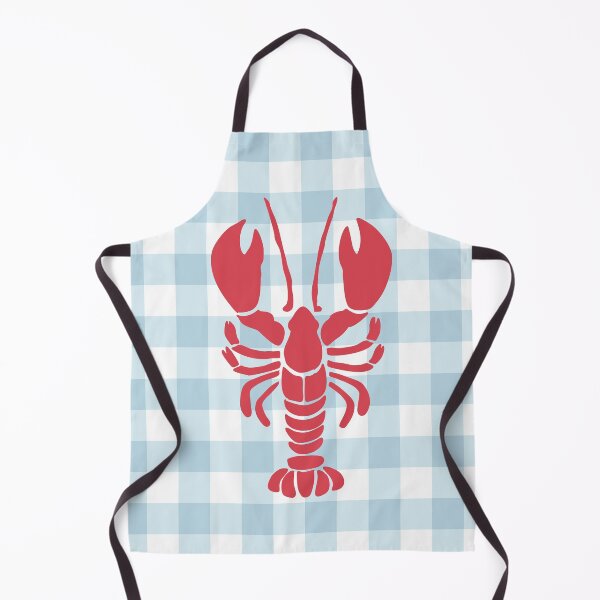 Item preview, Lobster on a Baby Blue Gingham Tablecloth designed and sold by BLUE'S PRINTS.
