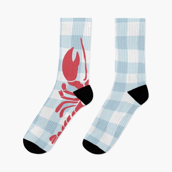 Item preview, Lobster on a Baby Blue Gingham Tablecloth designed and sold by BLUE'S PRINTS.