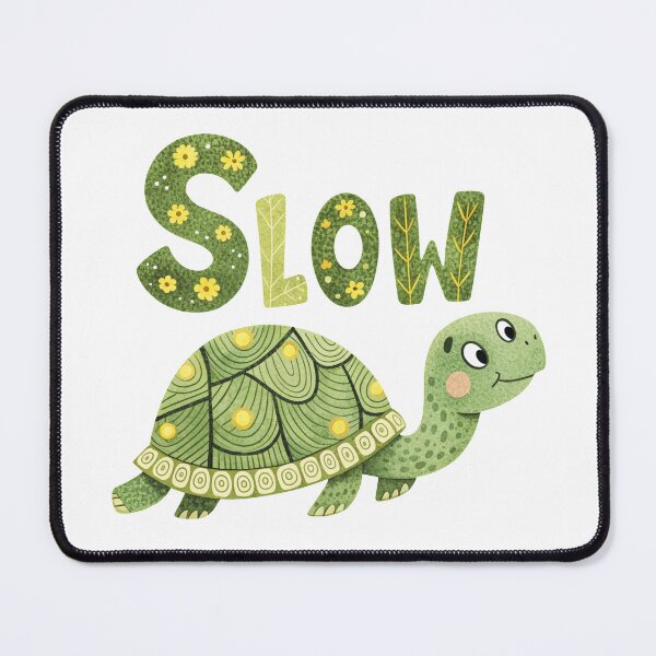 Item preview, Slow Turtle Illustration | Cute Lazy Tortoise Design | Take It Slow Art designed and sold by PnrArtDesign.