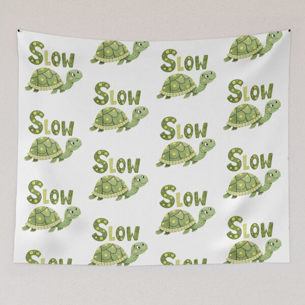 Item preview, Slow Turtle Illustration | Cute Lazy Tortoise Design | Take It Slow Art designed and sold by PnrArtDesign.