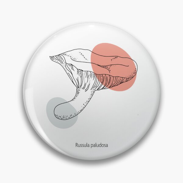 Item preview, Mushroom - Marsh Russula - Coral and Gray designed and sold by Javotte Art / Gab Dessine.