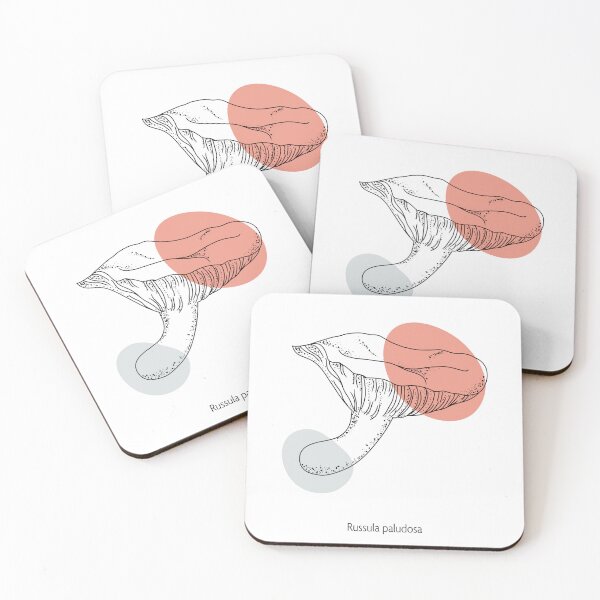Item preview, Mushroom - Marsh Russula - Coral and Gray designed and sold by Javotte Art / Gab Dessine.