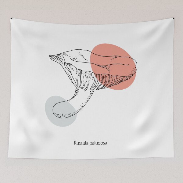 Item preview, Mushroom - Marsh Russula - Coral and Gray designed and sold by Javotte Art / Gab Dessine.