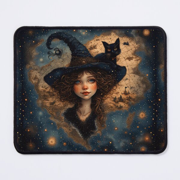 Item preview, A witch and a black cat on Halloween night. designed and sold by Natalia-Vlad.