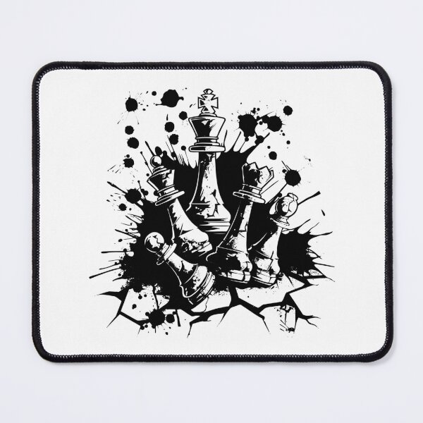 Item preview, Victory in Chaos – Bold Chess King Graphic with Ink Splatter Art designed and sold by inkoutninja.