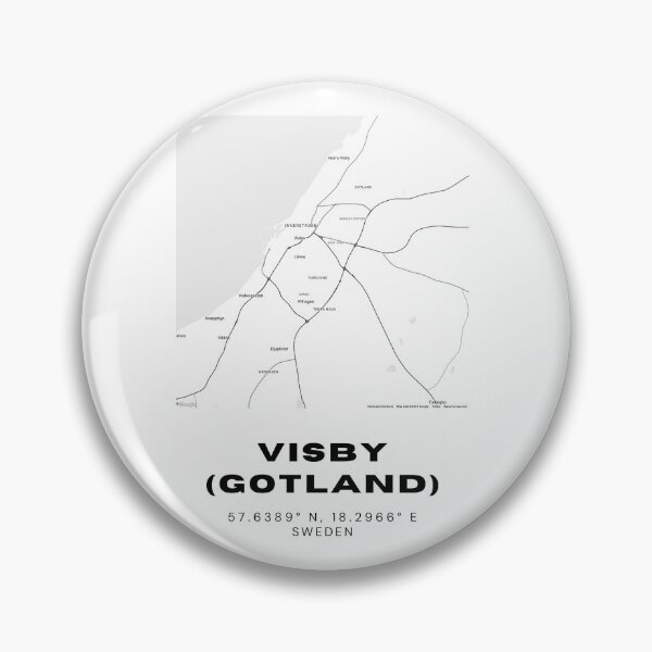 Item preview, Minimalist Visby Map – Black & White Gotland Island Print designed and sold by RM-Journey.