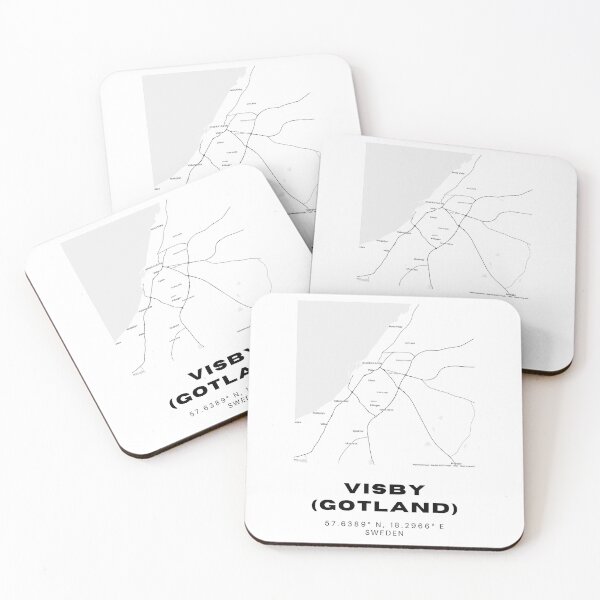 Item preview, Minimalist Visby Map – Black & White Gotland Island Print designed and sold by RM-Journey.