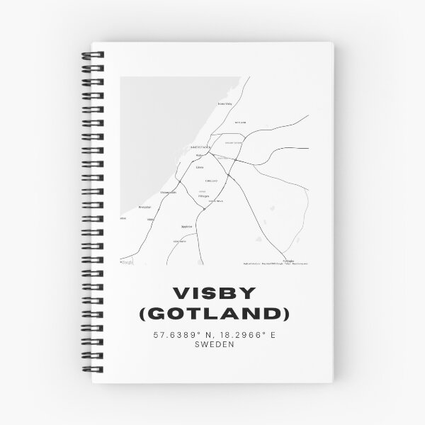 Item preview, Minimalist Visby Map – Black & White Gotland Island Print designed and sold by RM-Journey.