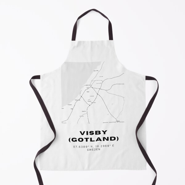 Item preview, Minimalist Visby Map – Black & White Gotland Island Print designed and sold by RM-Journey.