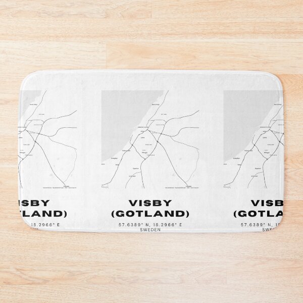 Item preview, Minimalist Visby Map – Black & White Gotland Island Print designed and sold by RM-Journey.