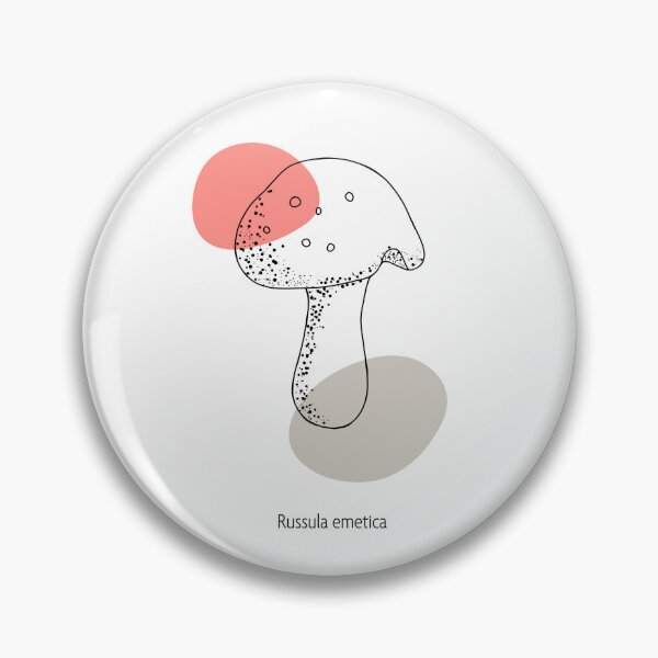 Item preview, Mushroom - Russula emetica - coral and gray designed and sold by Javotte Art / Gab Dessine.