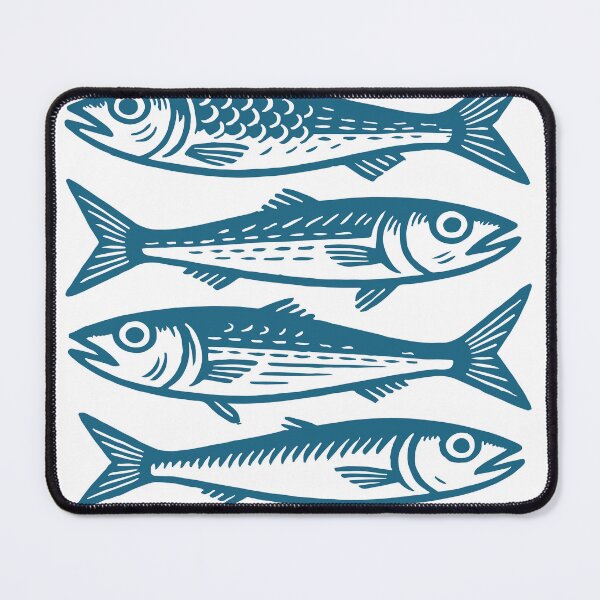 Item preview, Sardines Nautical Fish Print Marine Ocean Sea designed and sold by kilosdesignstudio.