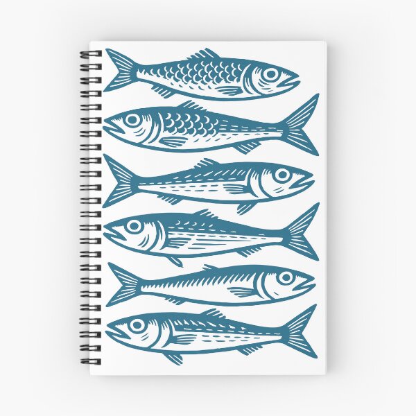 Item preview, Sardines Nautical Fish Print Marine Ocean Sea designed and sold by kilosdesignstudio.