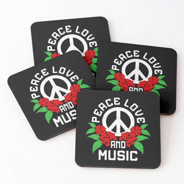 Item preview, Peace Love and Music Floral Roses Peace Sign designed and sold by Dmetalx Art Apparel.