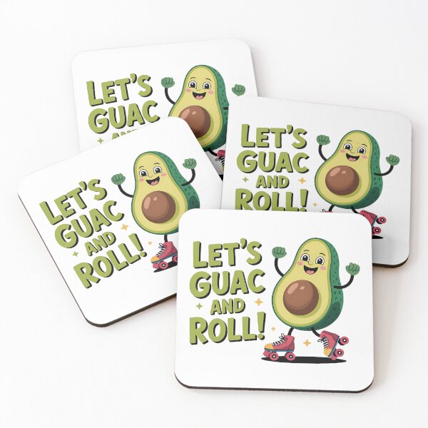 Item preview, Let’s Guac and Roll, Funny Skating Avocado Design designed and sold by Bliss Find And Design.