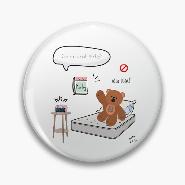 Item preview, Can We Cancel Monday? | Mono Bear Weekly Mood Series ( White / Transparent ) designed and sold by mintmono-studio.