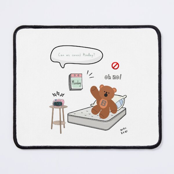 Item preview, Can We Cancel Monday? | Mono Bear Weekly Mood Series ( White / Transparent ) designed and sold by mintmono-studio.