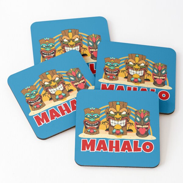 Item preview, Hawaiian vacation vibe Mahalo Tikis Frit-Tees designed and sold by Shean Fritts.