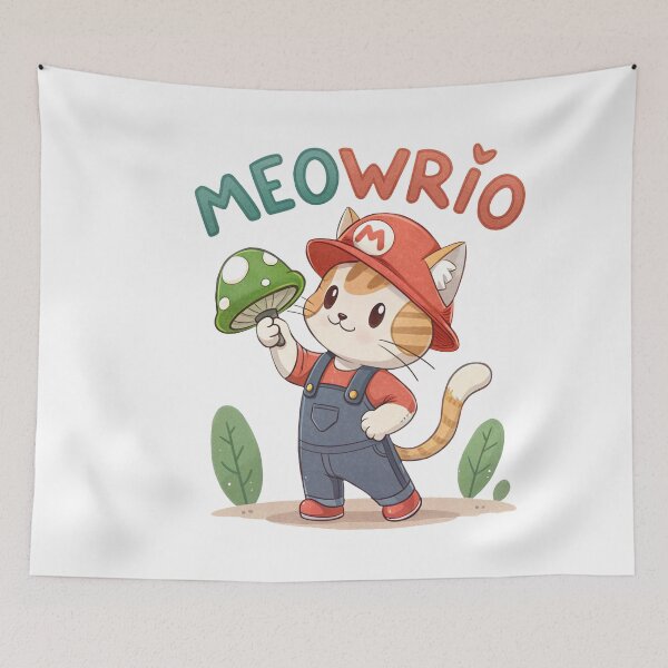 Item preview, Adventure Cat in Plumber's Overalls Mewrio  designed and sold by SibMa.