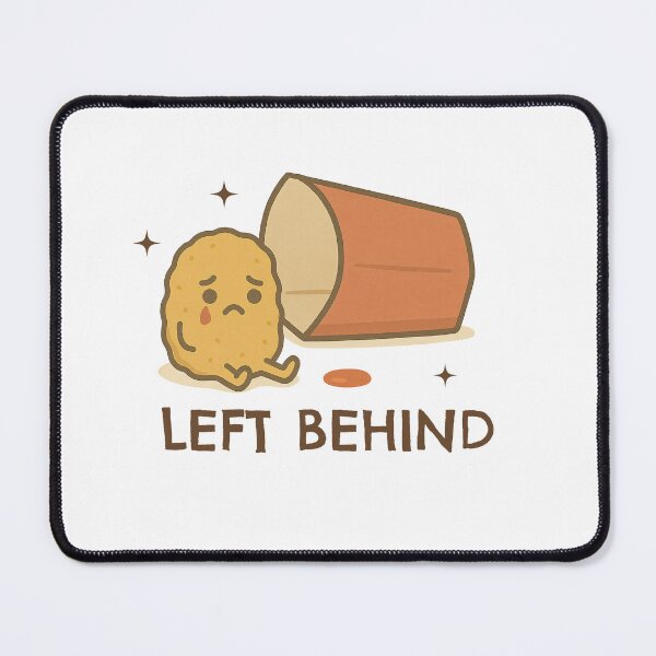 Item preview, Funny Cute Food Cartoon Left Behind Chicken Nugget - Minimalist Animal Art designed and sold by BeaverFriends.