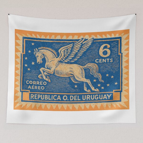 Item preview, Uruguay Pegasus Stamp Poster designed and sold by retrographics.
