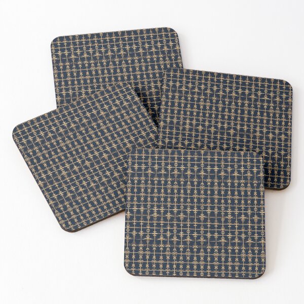 Item preview, Luxuriöses geometrisches Gittermuster in Gold und Marineblau designed and sold by Hunzaly.