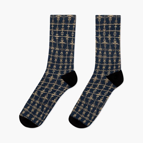 Item preview, Luxury Geometric Grid Pattern in Gold and Navy designed and sold by Hunzaly.