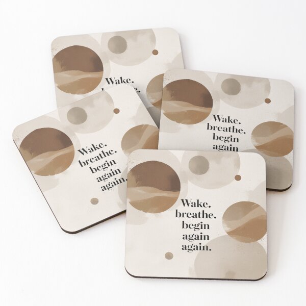 Item preview, Wake. Breathe. Begin Again – Zen Minimalist Quote Art designed and sold by Irene Catchmind.