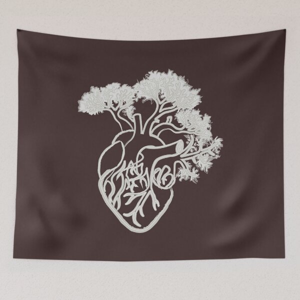 Item preview, white ink heart with trees growing designed and sold by Merch Project.