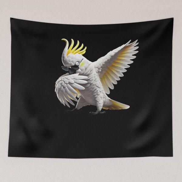 Item preview, Dabbing Sulphur-Crested Cockatoo Parrot Lover Birding designed and sold by Kimberley King Art  King Art.