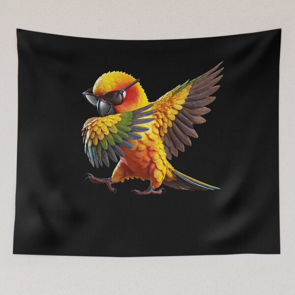 Item preview, Dabbing Sun Conure Parrot Lover Birding designed and sold by Kimberley King Art  King Art.