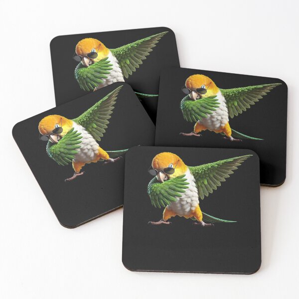 Item preview, Dabbing White Bellied Caique Parrot Lover Birding designed and sold by Kimberley King Art  King Art.