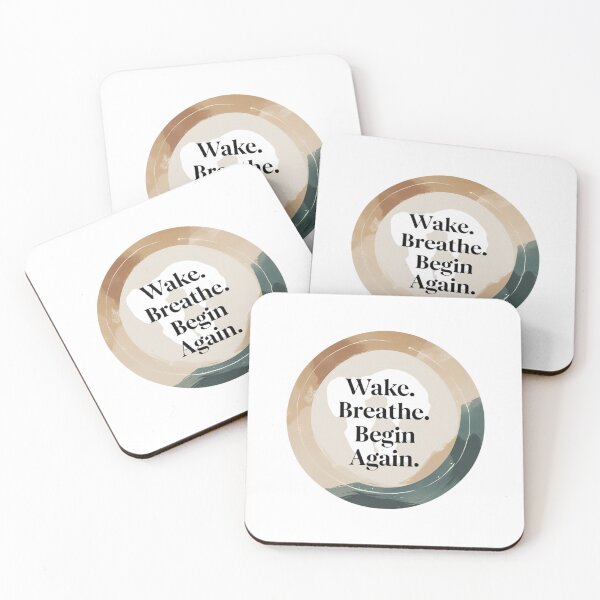 Item preview, Wake. Breathe. Begin Again – Zen Minimalist Quote Art designed and sold by Irene Catchmind.