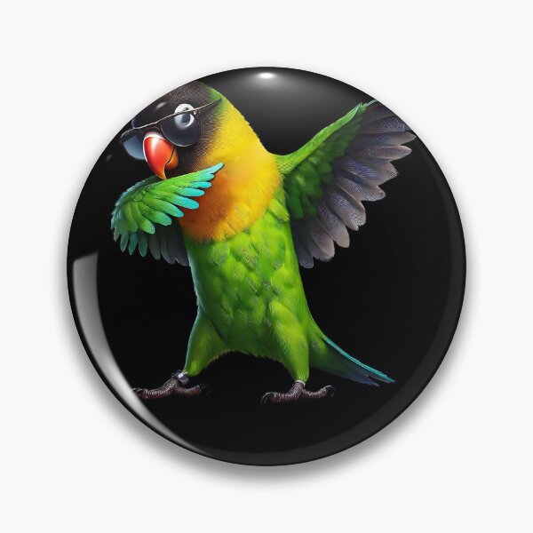 Item preview, Dabbing Yellow-collared Lovebird Parrot Lover Birding designed and sold by Kimberley King Art  King Art.