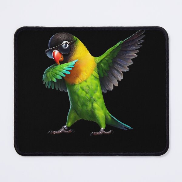 Item preview, Dabbing Yellow-collared Lovebird Parrot Lover Birding designed and sold by Kimberley King Art  King Art.