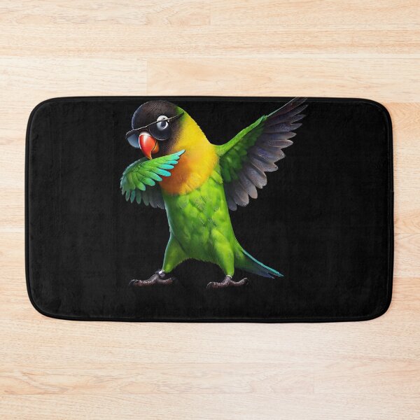 Item preview, Dabbing Yellow-collared Lovebird Parrot Lover Birding designed and sold by Kimberley King Art  King Art.