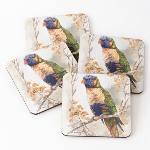 Item preview, Vibrant Perch - Rainbow Lorikeet designed and sold by ArtisticDesignsbyLinda.