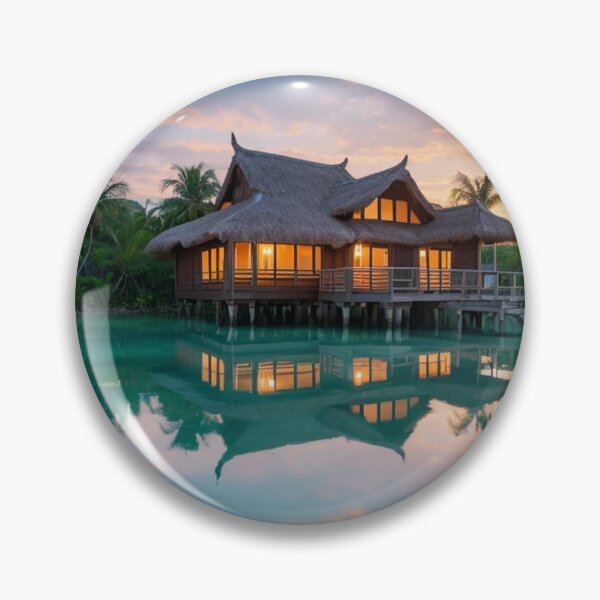 Item preview, Overwater Cottage Landscape designed and sold by vekotpu.