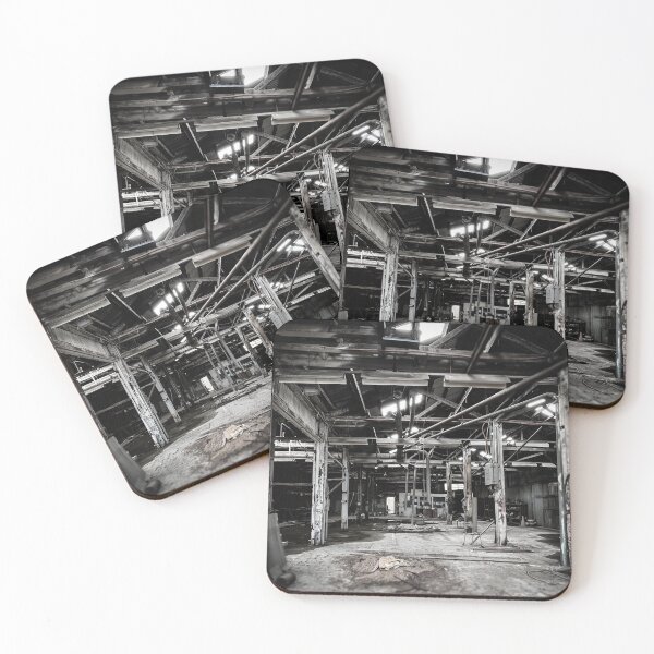 Item preview, Derelict Timber Workshop - Industrial Decay in B&W designed and sold by taspaul.
