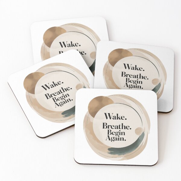 Item preview, Wake. Breathe. Begin Again – Zen Minimalist Quote Art designed and sold by Irene Catchmind.