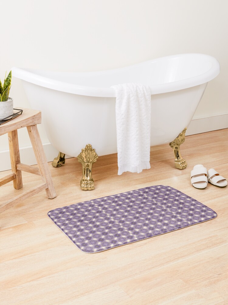 Thumbnail 2 of 6, Bath Mat, Jacaranda Kaleidoscope pattern designed and sold by RoydonRoadTees.