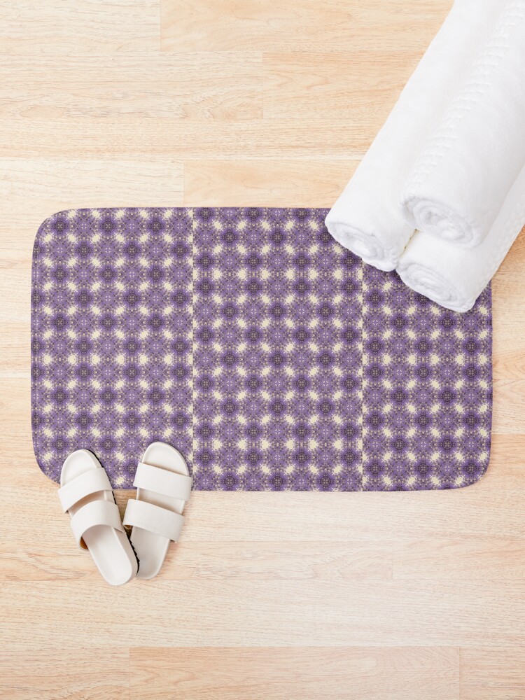 Thumbnail 1 of 6, Bath Mat, Jacaranda Kaleidoscope pattern designed and sold by RoydonRoadTees.