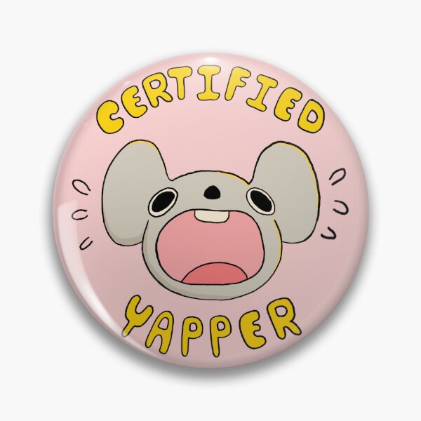Item preview, Certified Yapper- Cute Pink Rat Pin designed and sold by SquirmleeStudio.