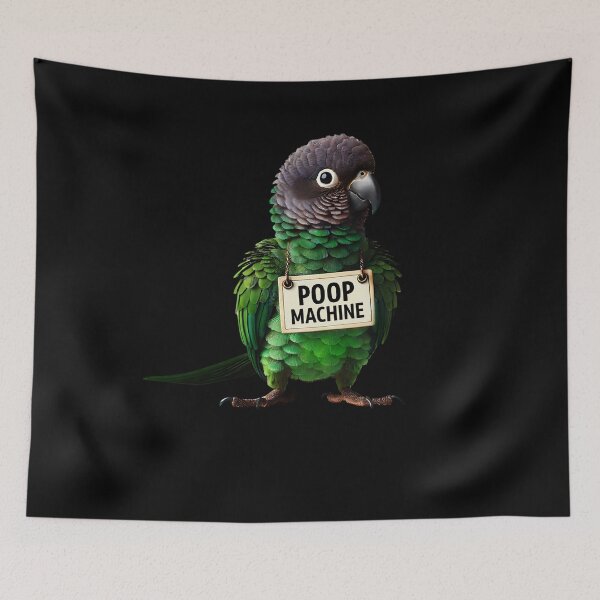 Item preview, Funny Poop Machine Dusky Conure Parrot Lover Birding Meme designed and sold by Kimberley King Art  King Art.