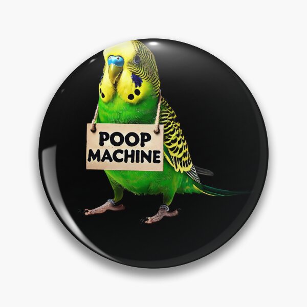 Item preview, Funny Poop Machine Green Budgerigar Parakeet Parrot Lover Birding Meme designed and sold by Kimberley King Art  King Art.